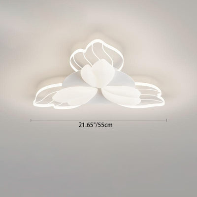 Contemporary Nordic Flower Hardware Acrylic LED Flush Mount Ceiling Light For Bedroom