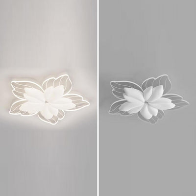 Contemporary Nordic Flower Hardware Acrylic LED Flush Mount Ceiling Light For Bedroom