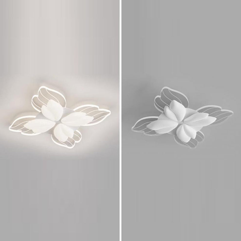 Contemporary Nordic Flower Hardware Acrylic LED Flush Mount Ceiling Light For Bedroom