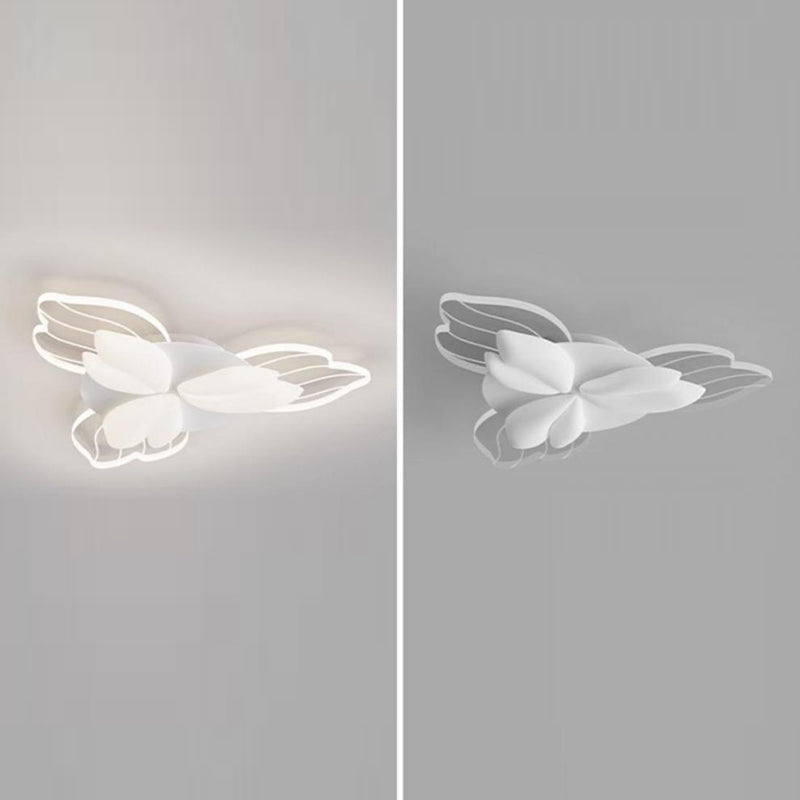 Contemporary Nordic Flower Hardware Acrylic LED Flush Mount Ceiling Light For Bedroom