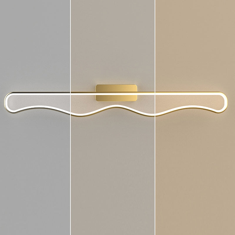 Modern Minimalist Iron Corrugated Strip Acrylic LED Wall Sconce Lamp For Living Room