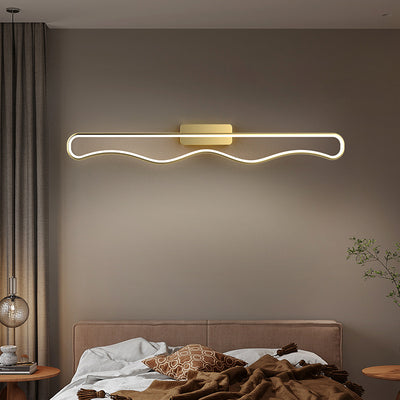 Modern Minimalist Iron Corrugated Strip Acrylic LED Wall Sconce Lamp For Living Room