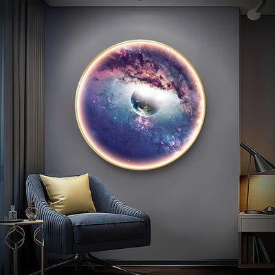 Contemporary Simplicity Starry Sky Moon Aluminum Round LED Wall Sconce Lamp For Living Room