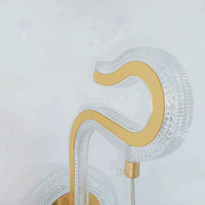 Contemporary Luxury Curved Crystal Acrylic LED Wall Sconce Lamp For Living Room