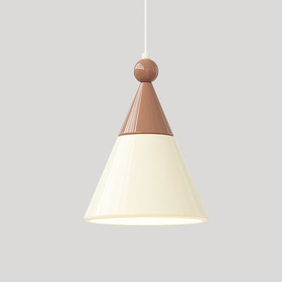 Contemporary Nordic Hardware Resin Conical 1-Light Pendant Light For Bedroom