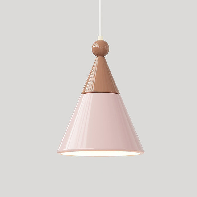 Contemporary Nordic Hardware Resin Conical 1-Light Pendant Light For Bedroom