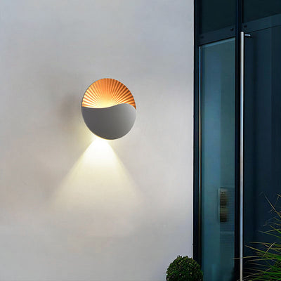 Modern Simplicity Aluminum PC Round LED Outdoor Wall Sconce Lamp For Garden