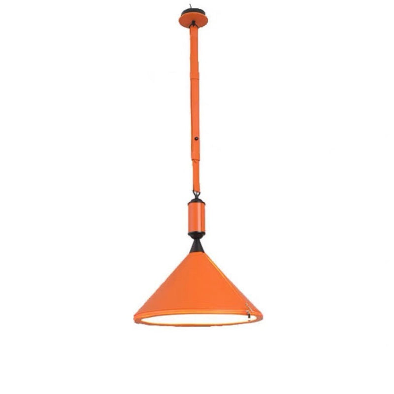 Contemporary Scandinavian Leather Conical Acrylic 1-Light Pendant Light For Bedroom