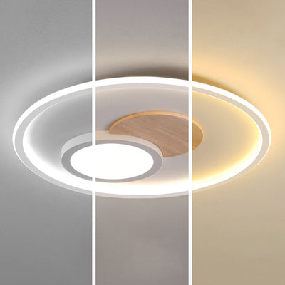 Modern Simplicity Aluminum Circle Ring Acrylic LED Flush Mount Ceiling Light For Living Room