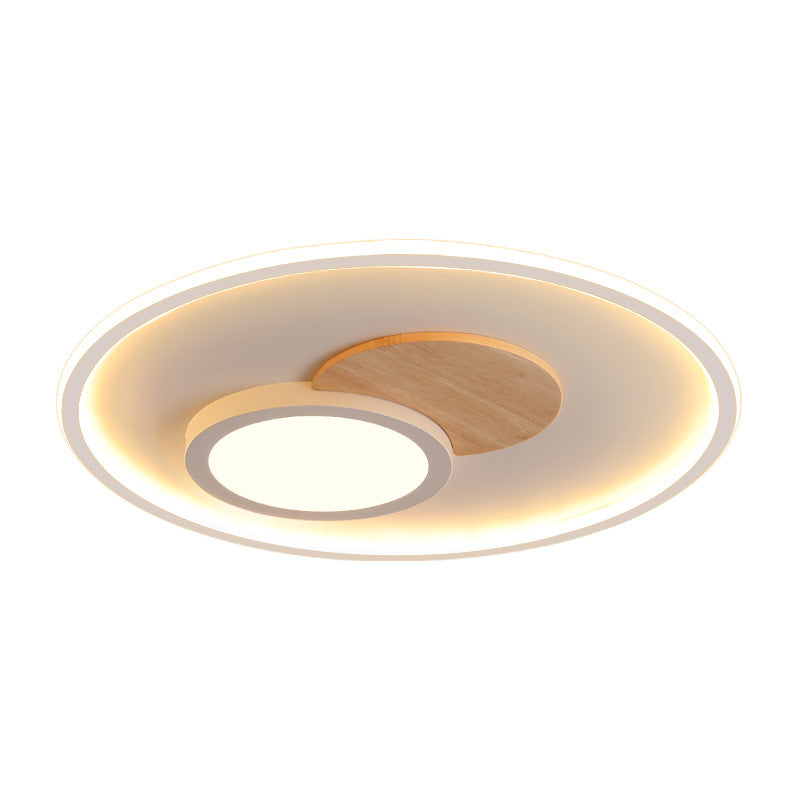 Modern Simplicity Aluminum Circle Ring Acrylic LED Flush Mount Ceiling Light For Living Room