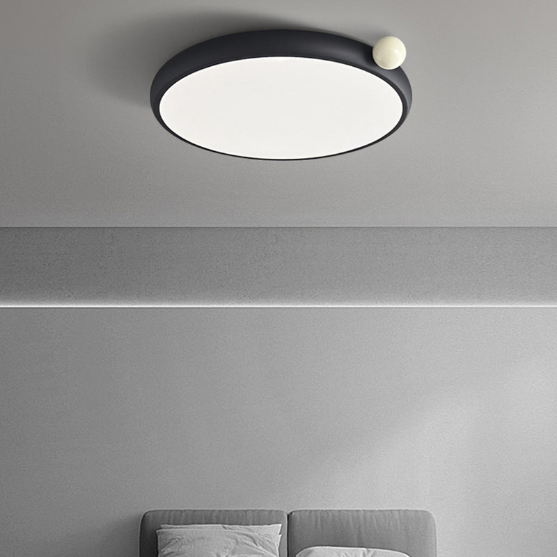 Contemporary Nordic Geometric Circle Acrylic Hardware LED Flush Mount Ceiling Light For Living Room