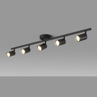 Zeitgenössische Einfachheit Eisen Aluminium 3/4/5-Licht Schienenverstellbarer Spotlight Halb bündige Deckenleuchte für Wohnzimmer 