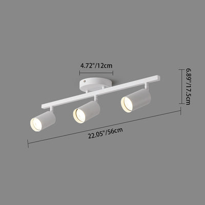 Zeitgenössische Einfachheit Eisen Aluminium 3/4/5-Licht Schienenverstellbarer Spotlight Halb bündige Deckenleuchte für Wohnzimmer 