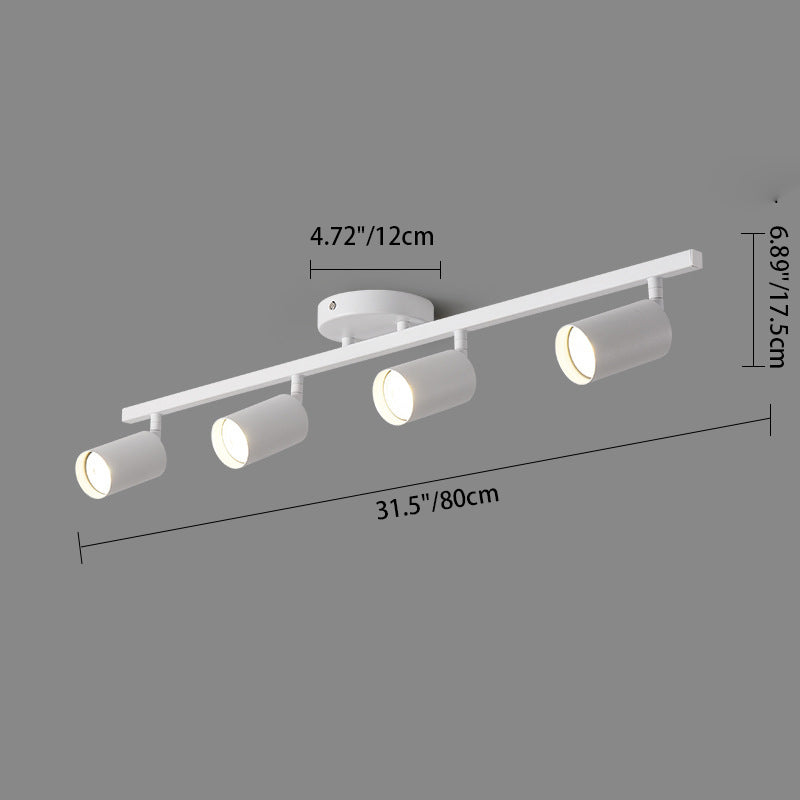 Zeitgenössische Einfachheit Eisen Aluminium 3/4/5-Licht Schienenverstellbarer Spotlight Halb bündige Deckenleuchte für Wohnzimmer 