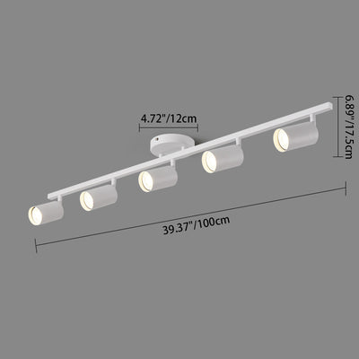 Zeitgenössische Einfachheit Eisen Aluminium 3/4/5-Licht Schienenverstellbarer Spotlight Halb bündige Deckenleuchte für Wohnzimmer 