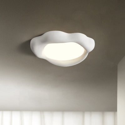 Contemporary Nordic Fiberglass Acrylic Round LED Flush Mount Ceiling Light For Living Room