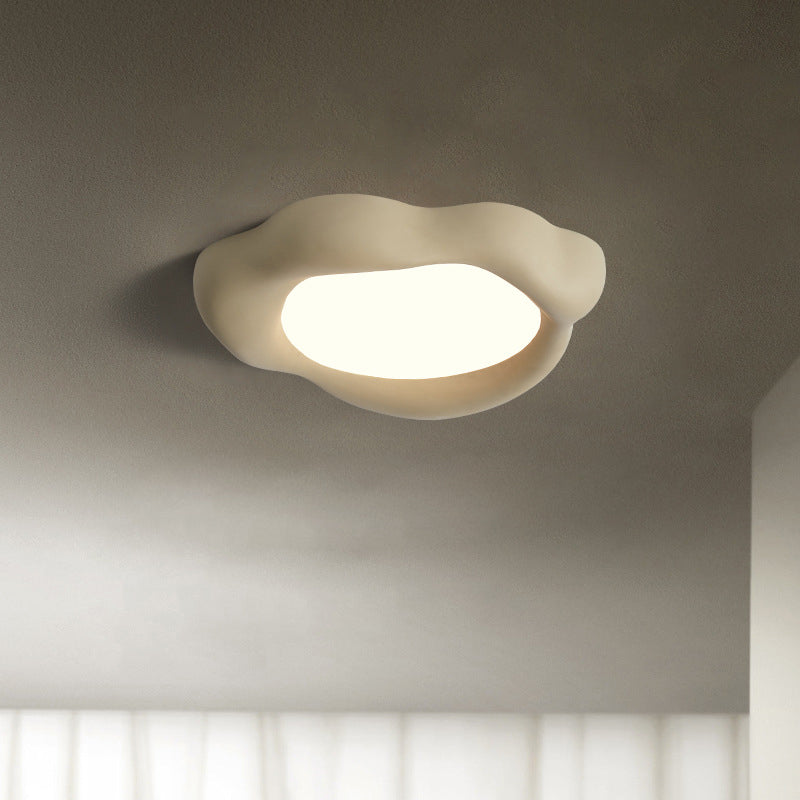 Contemporary Nordic Fiberglass Acrylic Round LED Flush Mount Ceiling Light For Living Room