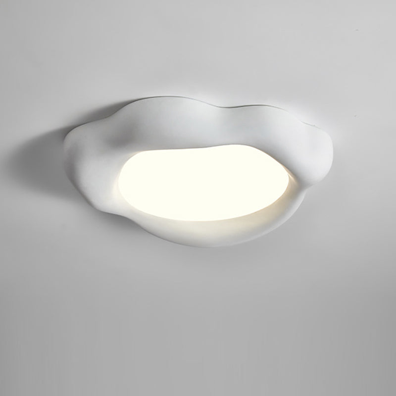 Contemporary Nordic Fiberglass Acrylic Round LED Flush Mount Ceiling Light For Living Room