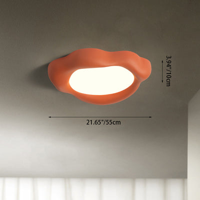 Contemporary Nordic Fiberglass Acrylic Round LED Flush Mount Ceiling Light For Living Room