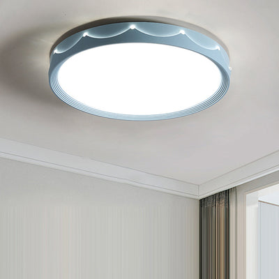 Modern Minimalist Iron Acrylic Round LED Flush Mount Ceiling Light For Living Room