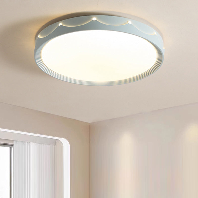 Modern Minimalist Iron Acrylic Round LED Flush Mount Ceiling Light For Living Room