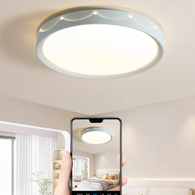 Modern Minimalist Iron Acrylic Round LED Flush Mount Ceiling Light For Living Room