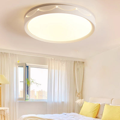 Modern Minimalist Iron Acrylic Round LED Flush Mount Ceiling Light For Living Room