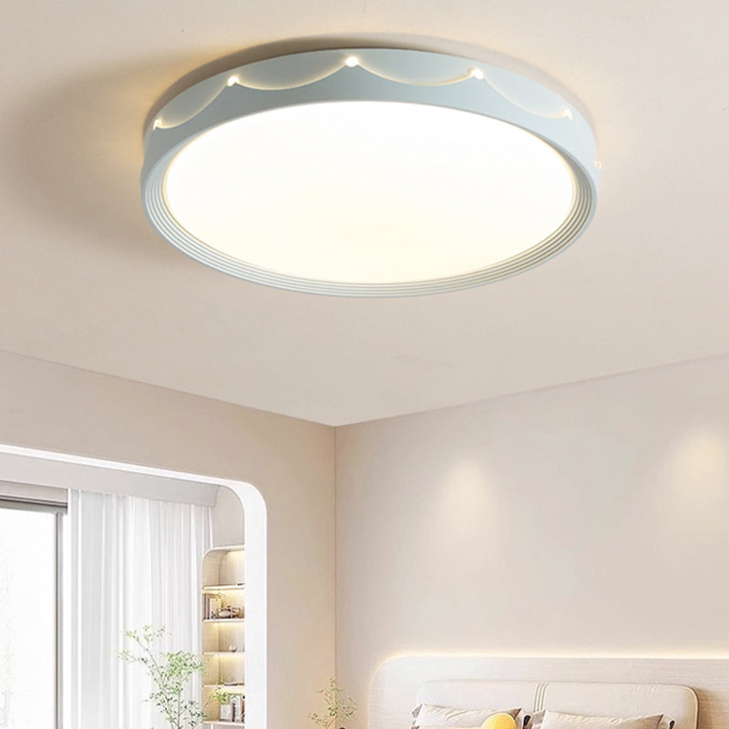 Modern Minimalist Iron Acrylic Round LED Flush Mount Ceiling Light For Living Room