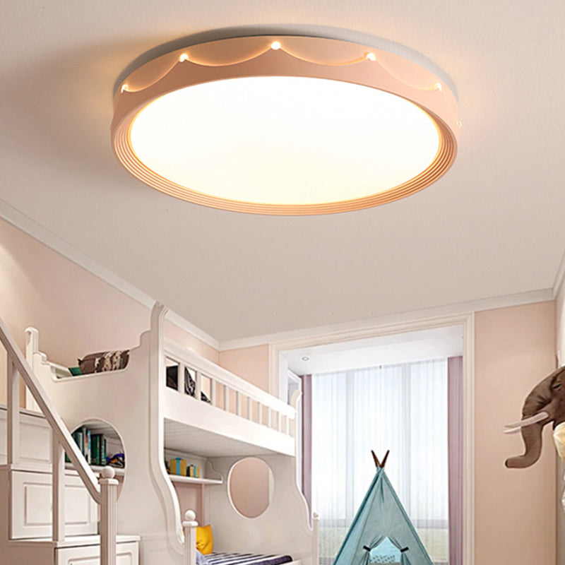 Modern Minimalist Iron Acrylic Round LED Flush Mount Ceiling Light For Living Room