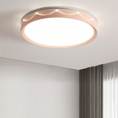 Modern Minimalist Iron Acrylic Round LED Flush Mount Ceiling Light For Living Room