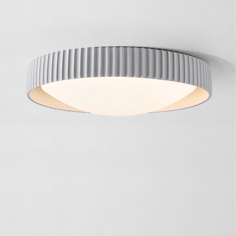 Contemporary Scandinavian Macaron Resin Acrylic Geometric Circle LED Flush Mount Ceiling Light For Bedroom