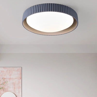 Contemporary Scandinavian Macaron Resin Acrylic Geometric Circle LED Flush Mount Ceiling Light For Bedroom