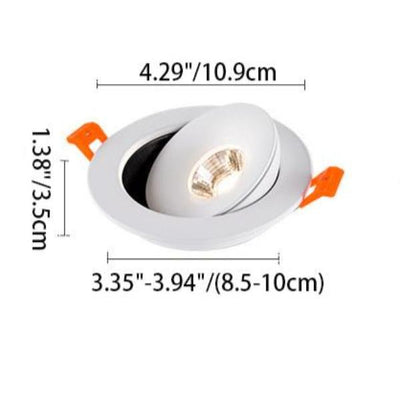 Modern Minimalist Aluminum Round Adjustable LED Recessed Spotlight Flush Mount Ceiling Light For Bedroom