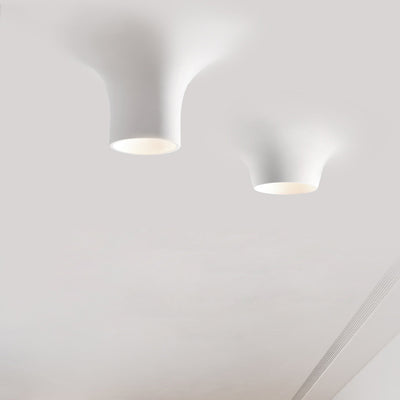 Modern Minimalist Aluminum Gypsum Geometrical Cylinder LED Recessed Spotlight Flush Mount Ceiling Light For Bedroom