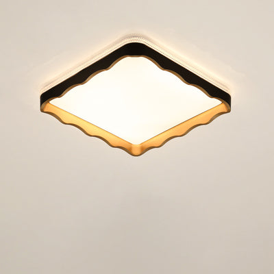 Modern Minimalist Geometrical Square Iron Acrylic LED Flush Mount Ceiling Light For Living Room