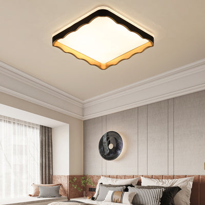 Modern Minimalist Geometrical Square Iron Acrylic LED Flush Mount Ceiling Light For Living Room