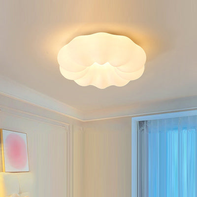 Contemporary Scandinavian Iron PE Cloud Shade LED Flush Mount Ceiling Light For Bedroom