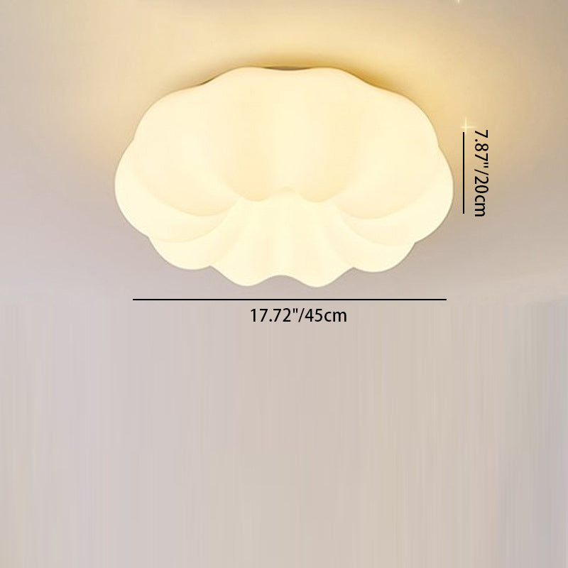 Contemporary Scandinavian Iron PE Cloud Shade LED Flush Mount Ceiling Light For Bedroom