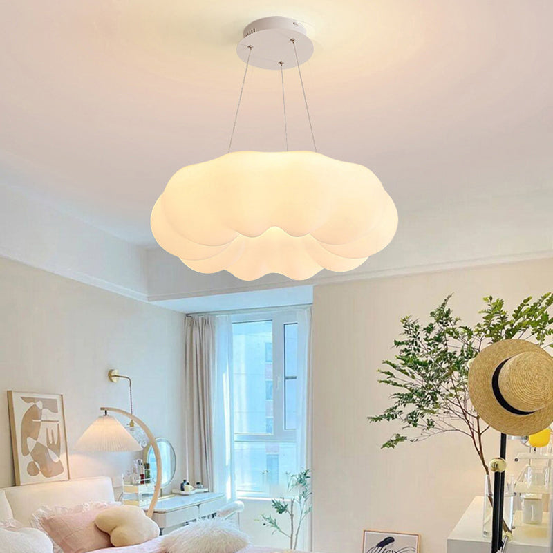 Contemporary Scandinavian Iron PE Cloud Shade LED Pendant Light For Bedroom