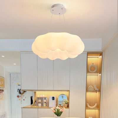 Contemporary Scandinavian Iron PE Cloud Shade LED Pendant Light For Bedroom