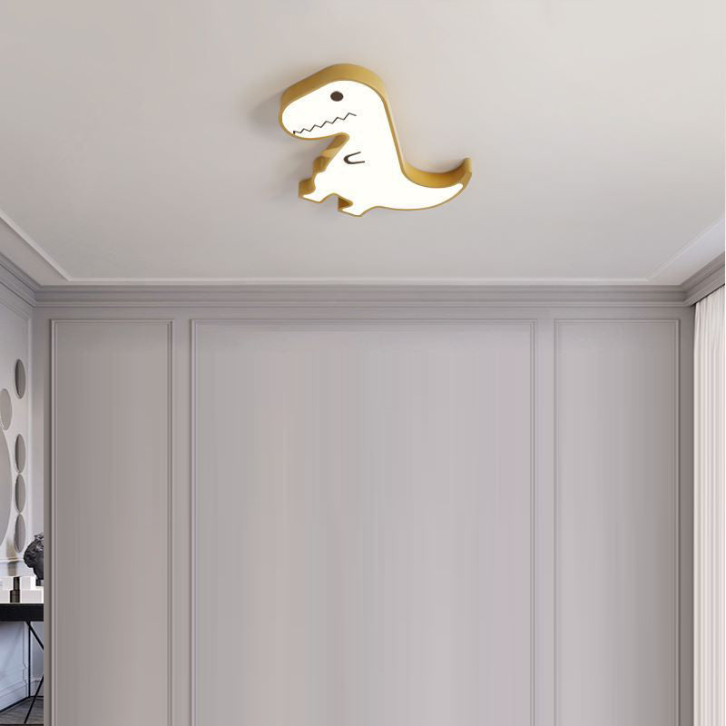 Contemporary Creative ABS Hardware Dinosaur Shade LED Flush Mount Ceiling Light For Bedroom