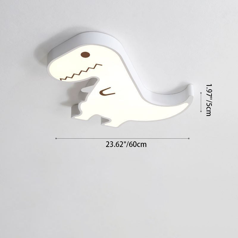 Contemporary Creative ABS Hardware Dinosaur Shade LED Flush Mount Ceiling Light For Bedroom