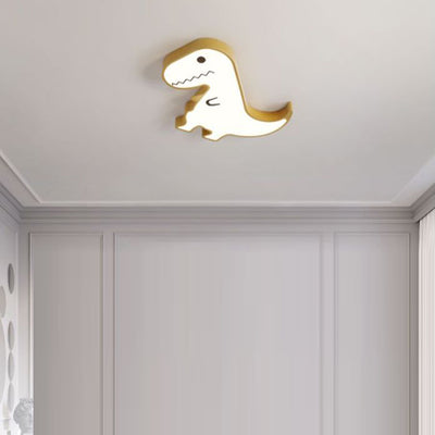 Contemporary Creative ABS Hardware Dinosaur Shade LED Flush Mount Ceiling Light For Bedroom