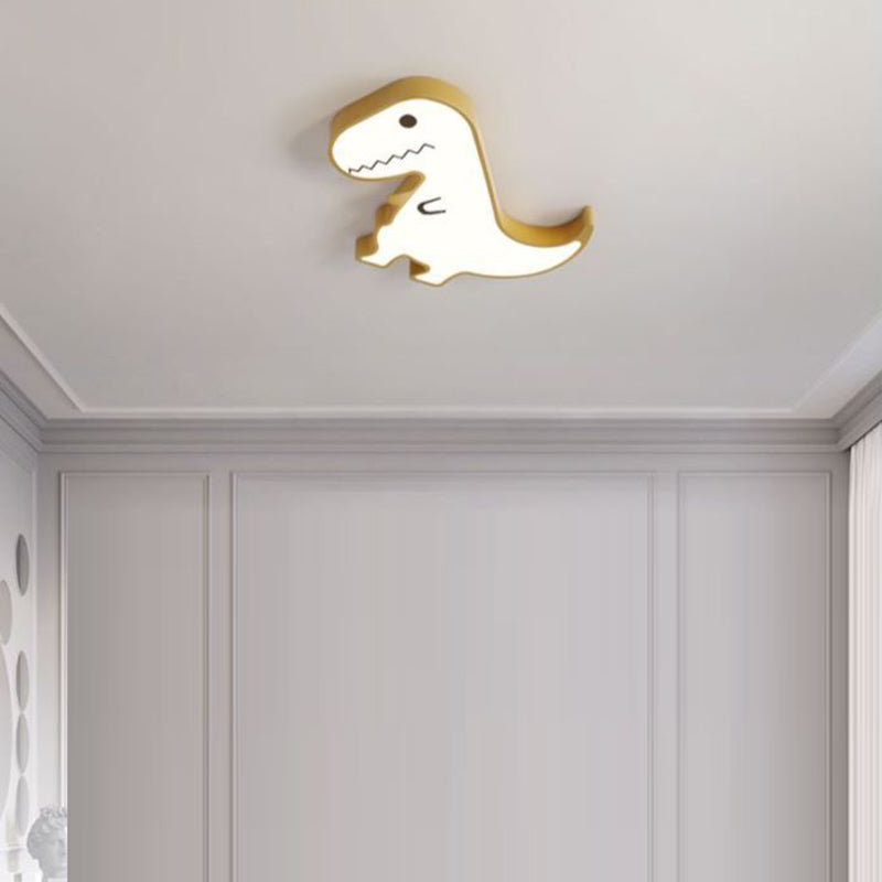 Contemporary Creative ABS Hardware Dinosaur Shade LED Flush Mount Ceiling Light For Bedroom