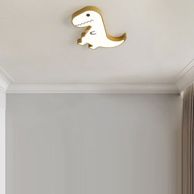 Contemporary Creative ABS Hardware Dinosaur Shade LED Flush Mount Ceiling Light For Bedroom