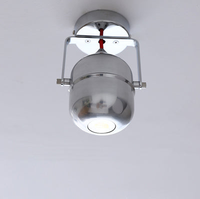 Modern Minimalist Aluminum Iron Cylinder 1-Light Adjustable Spotlight Semi-Flush Mount Ceiling Light For Living Room