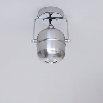 Modern Minimalist Aluminum Iron Cylinder 1-Light Adjustable Spotlight Semi-Flush Mount Ceiling Light For Living Room