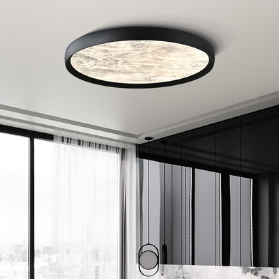 Contemporary Scandinavian Cloud Mist Aluminum Acrylic Round LED Flush Mount Ceiling Light For Living Room