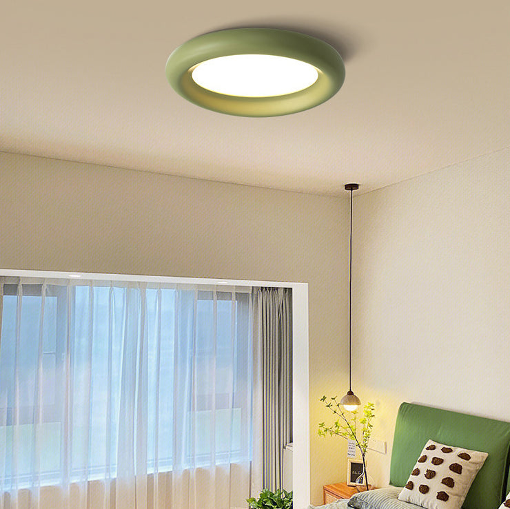 Contemporary Scandinavian Resin Oval LED Flush Mount Ceiling Light For Living Room