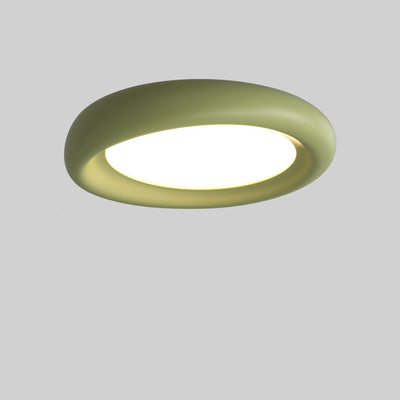 Contemporary Scandinavian Resin Oval LED Flush Mount Ceiling Light For Living Room